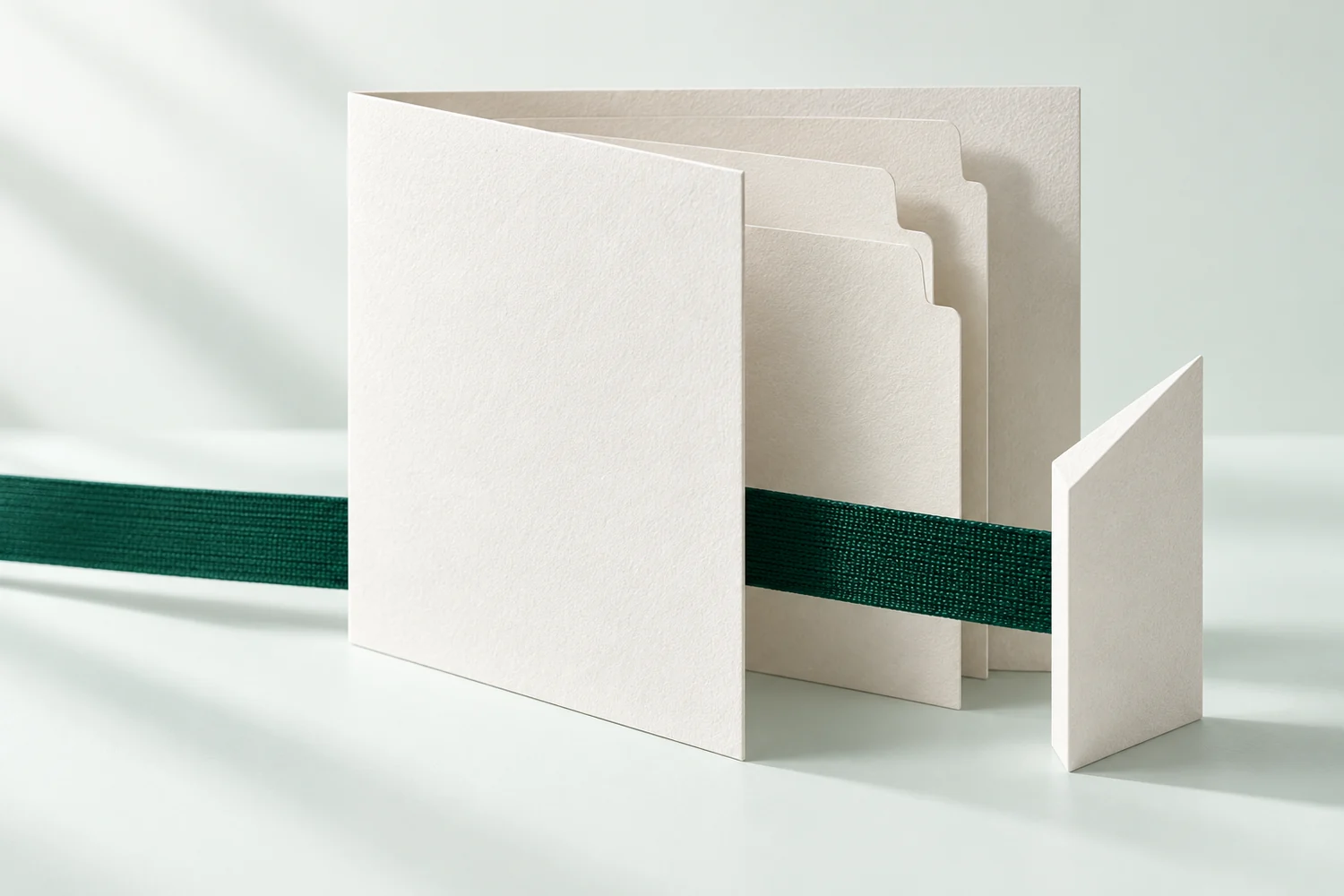 Paper and green ribbon illustrating prior authorization with a reviewed handoff.